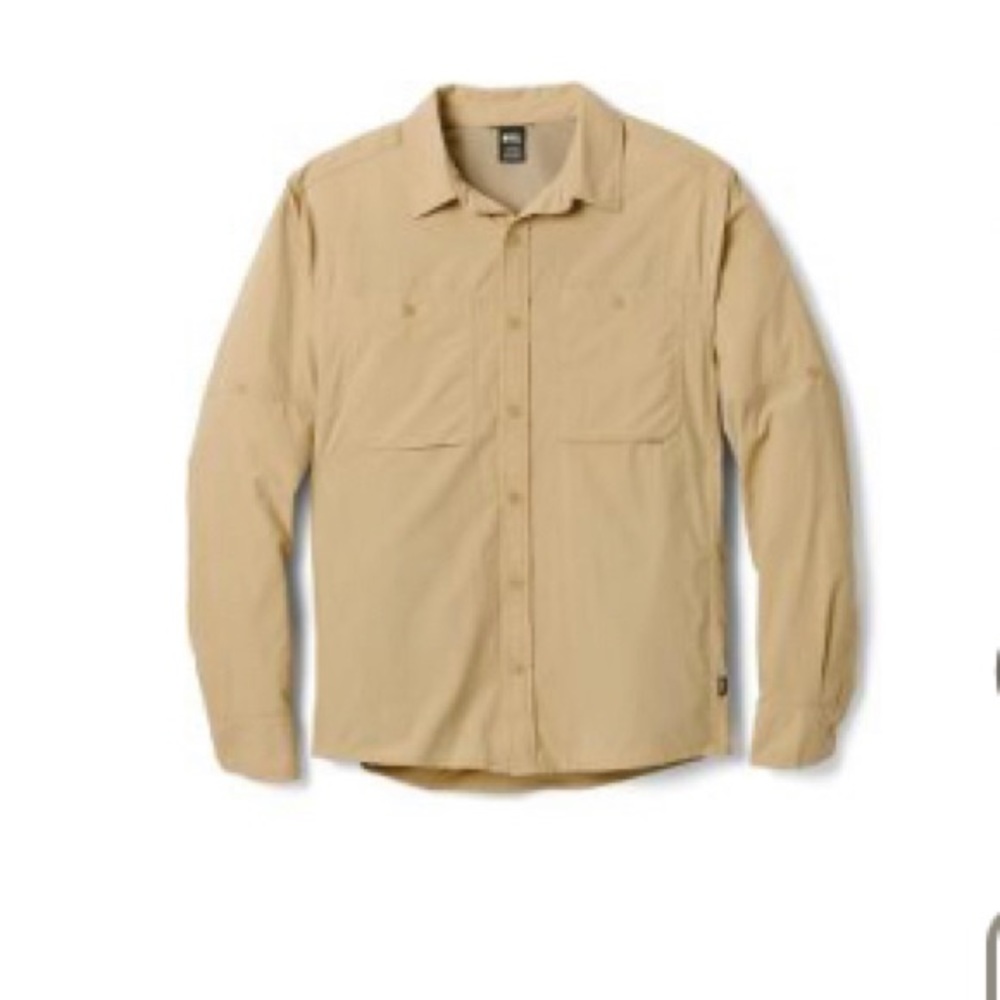 REI Sahara long sleeve button down dark sand